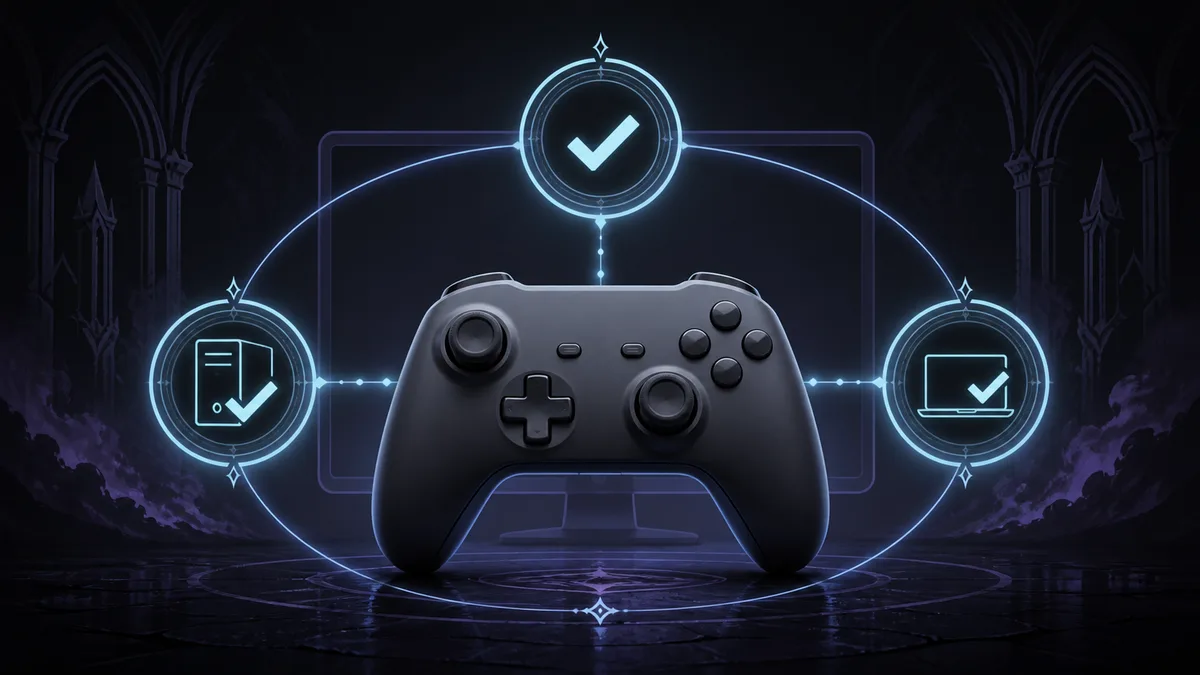 Withering Realms controller support showing confirmed DualShock and DualSense listings