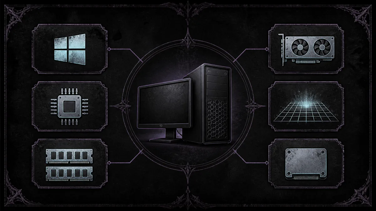 Withering Realms system requirements checklist for operating system and PC components